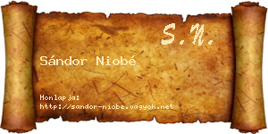 Sándor Niobé névjegykártya
